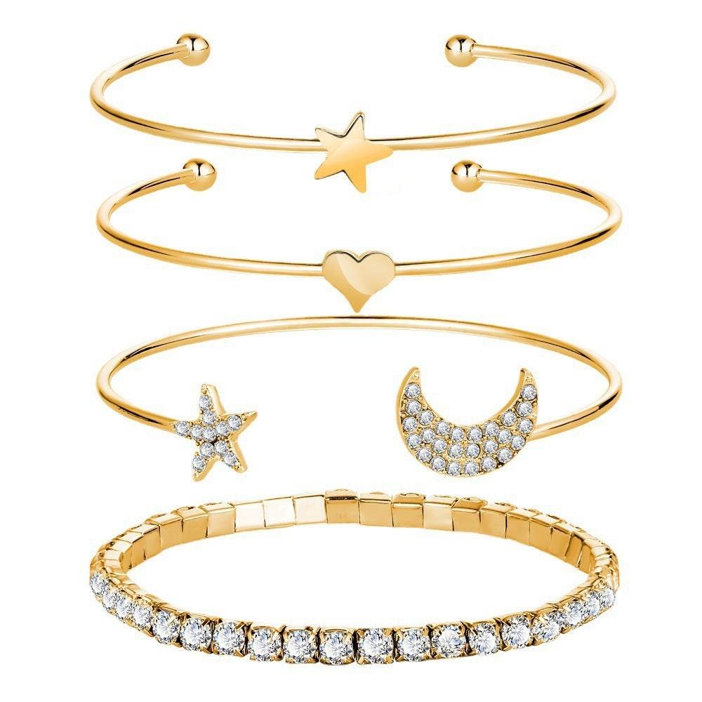Ladies' Moon and Stars Bangles – Elegant Bracelets for Every Occasion - Pasha