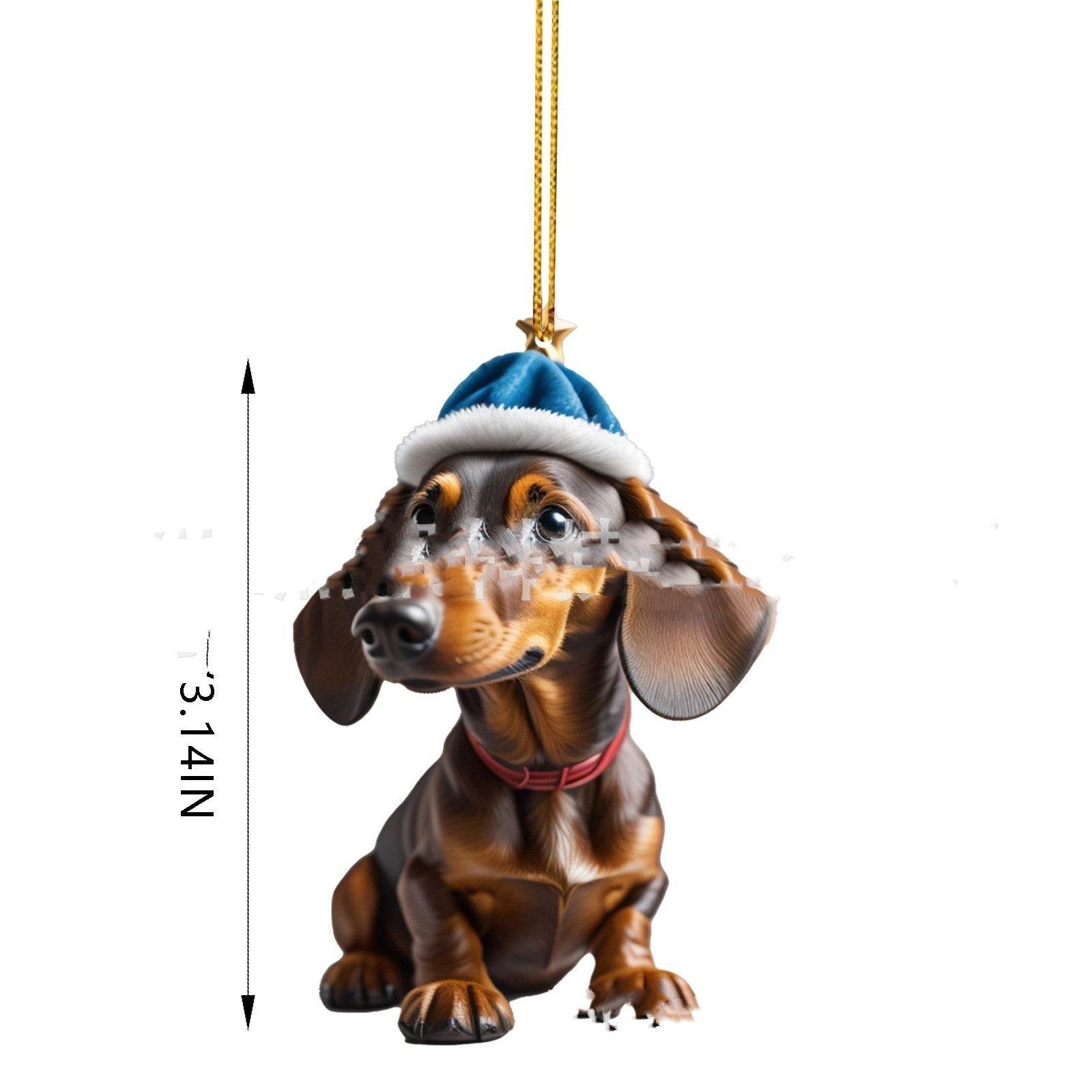 Acrylic Christmas Ornament with Dachshund Design – Festive Dog Lover Gift & Holiday Tree Decoration - Pasha