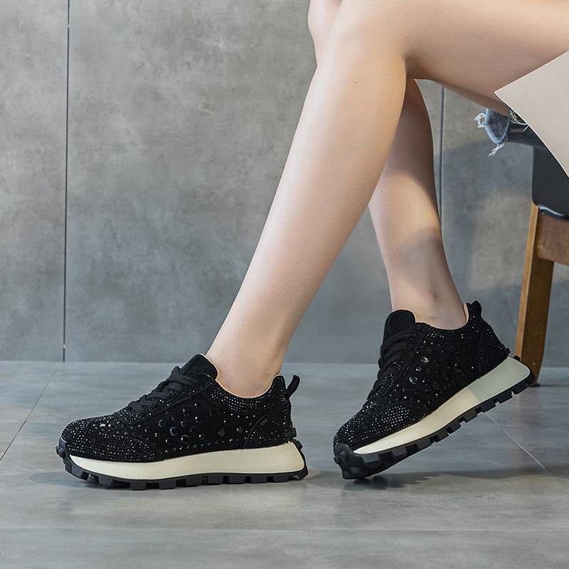Rhinestone Leather Cortez Pumps for women - Pasha