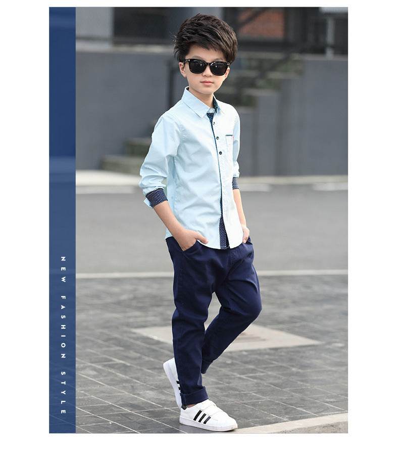 Long Sleeve Fall Casual Children's Striped Shirt – Comfortable & Stylish - Pasha