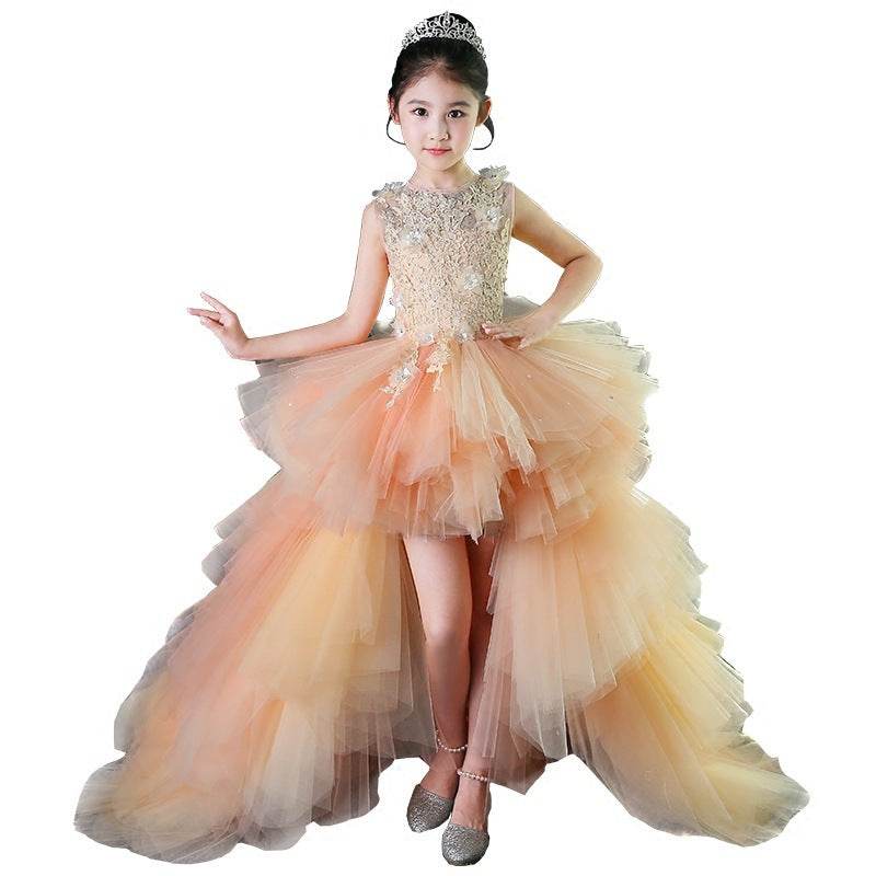 Princess Evening Dress for Girls with Removable Train – Perfect for Special Occasions - Pasha