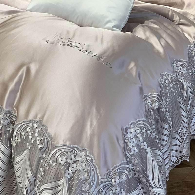 Silk Cotton Bedding Set – European Style & Gold - Pasha