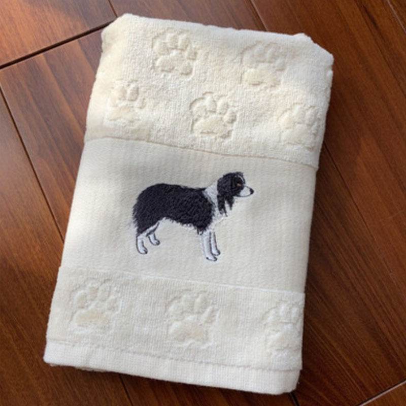 Embroidered Dog Towel – Pure Cotton & Absorbent - Pasha
