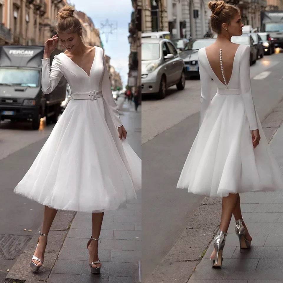 Short Wedding Dress – Elegant Ivory Bridal Gown - Pasha
