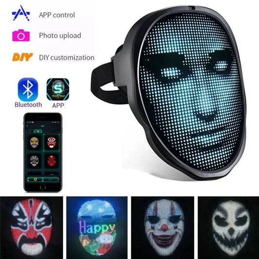 LED Glow Face Mask - Ergonomic Halloween & Party Mask for Unforgettable Celebrations - Pasha