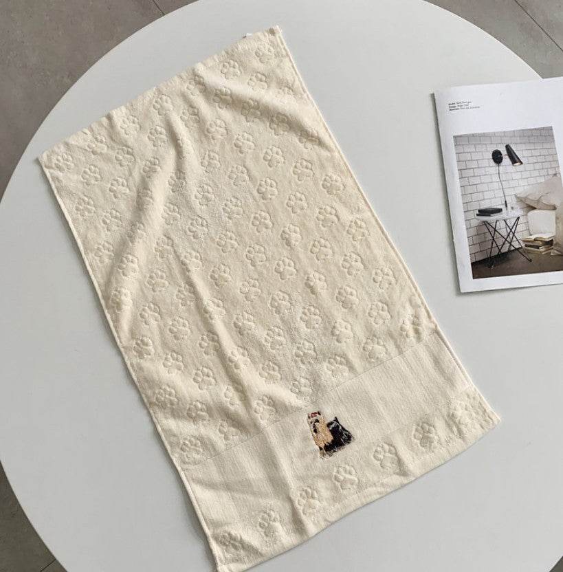 Embroidered Dog Towel – Pure Cotton & Absorbent - Pasha