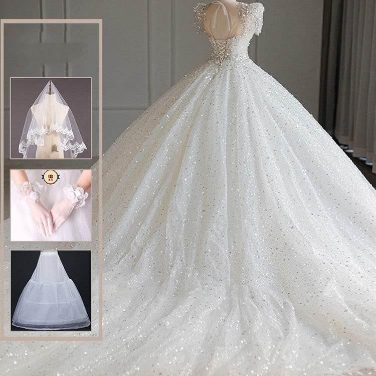 Wedding Dress with a Long Train – Impressive Bridal Gown - Pasha