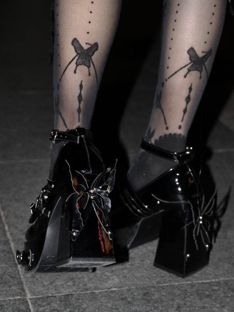 Extreme Round Toe Patent Leather Platform Chunky High Heels for women - Pasha