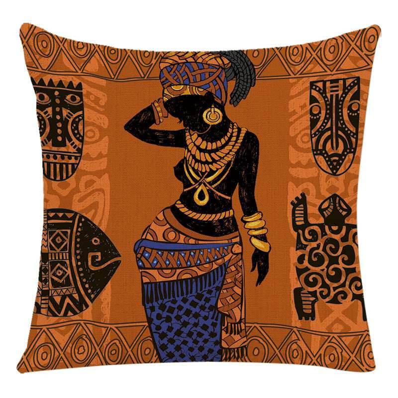 African Woman Pillow Cover-Stylish National Design - Pasha
