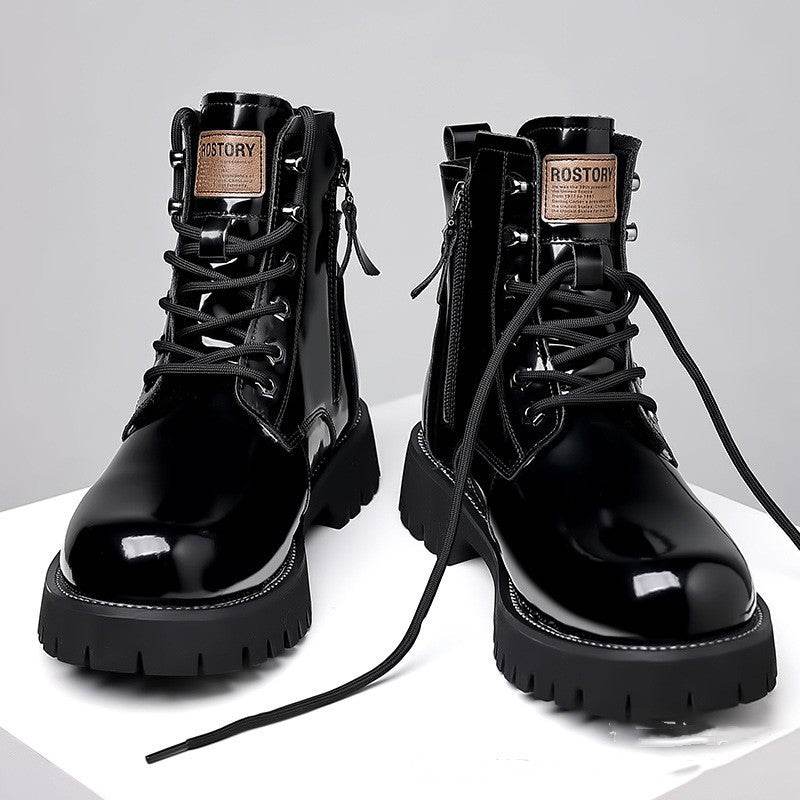 Herbst Winter Martin Stiefel Herren Plattform Mid-top aus echtem Leder - Pasha