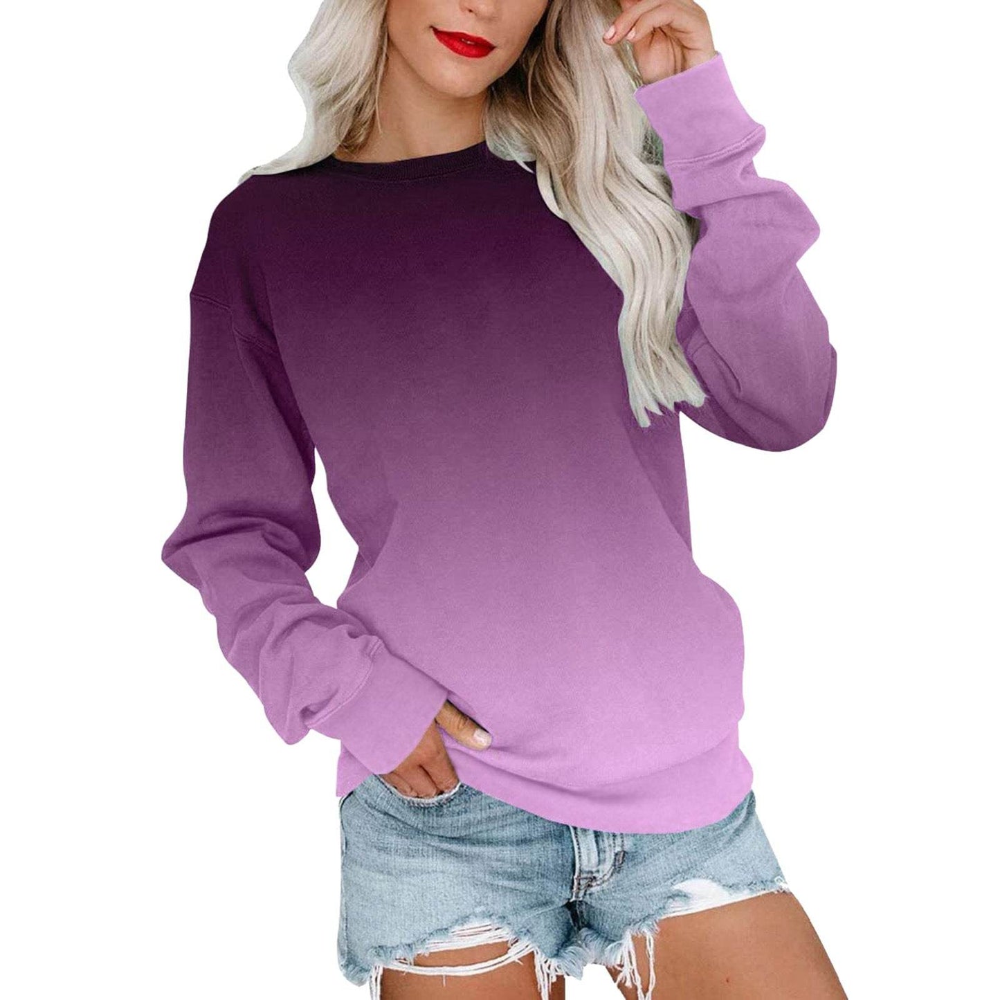 Casual crewneck Gradient Sweater– Street Hipster Style - Pasha