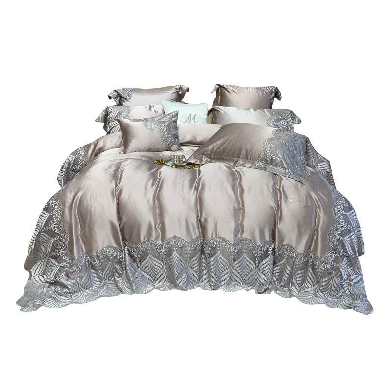 Silk Cotton Bedding Set – European Style & Gold - Pasha