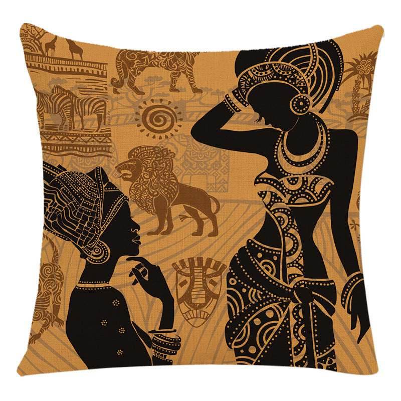 African Woman Pillow Cover-Stylish National Design - Pasha